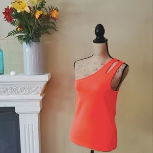 Large Hot Pink Alexander Wang One Shoulder Blouse